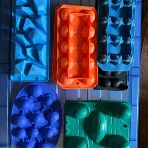 Multiple Silicone Mold Set with stars planets football pumpkins x10